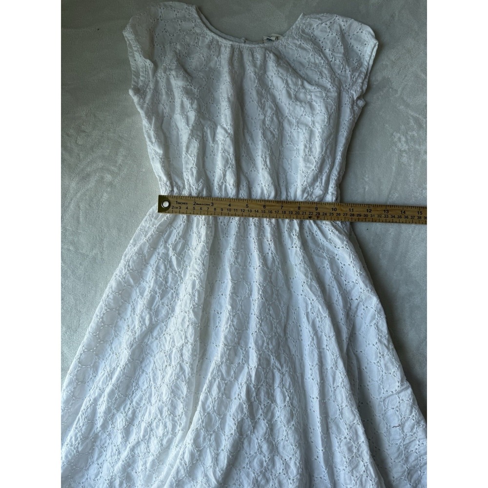 Lands End Short Sleeve‎ Dress White weave Dresssize 8 Girls